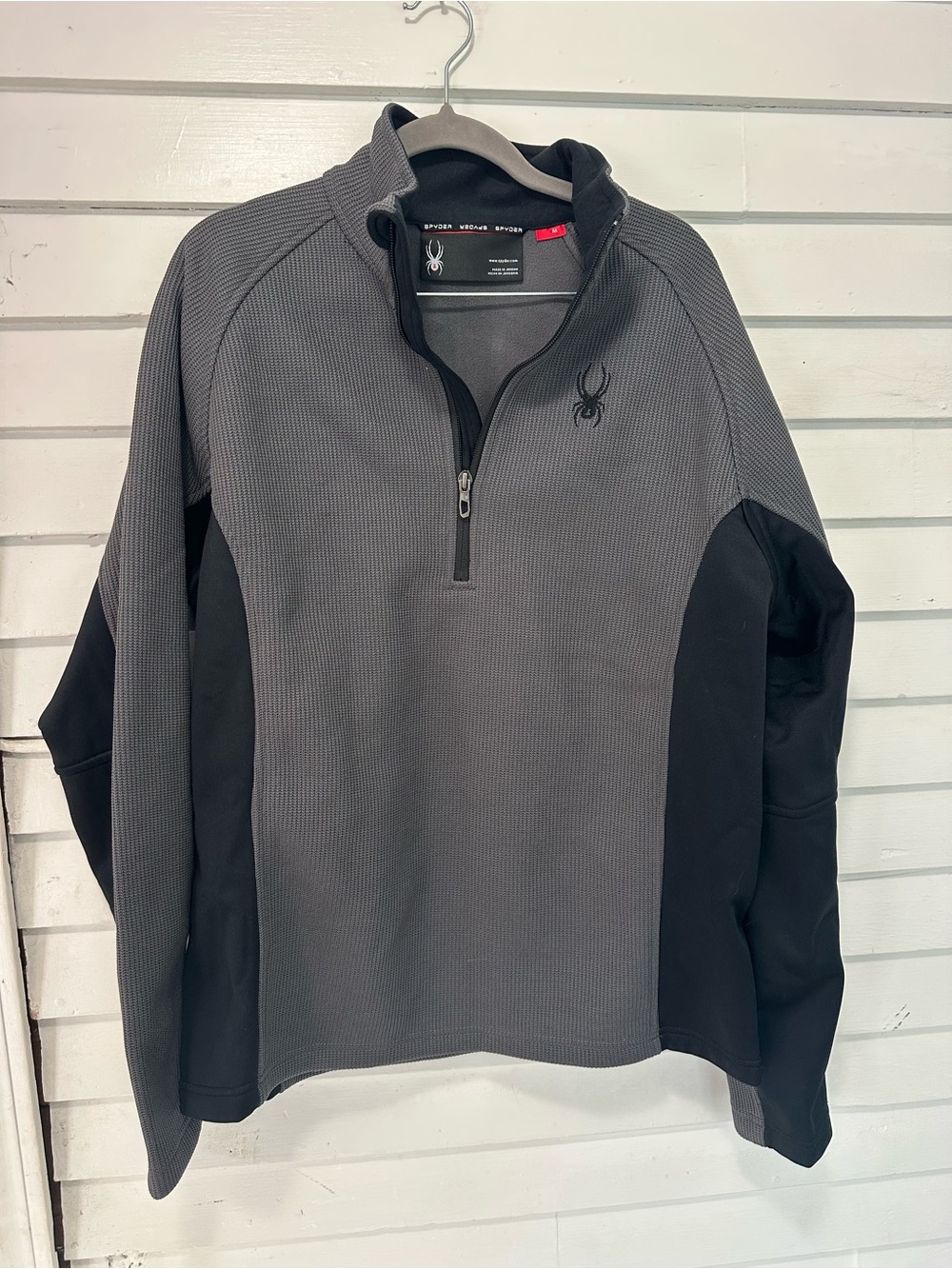 Spyder Men's Gray and Black Half-Zip Jacket